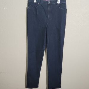 Gloria Vanderbilt Jeans Amanda 12 LONG Dark Wadh Blue High Rise